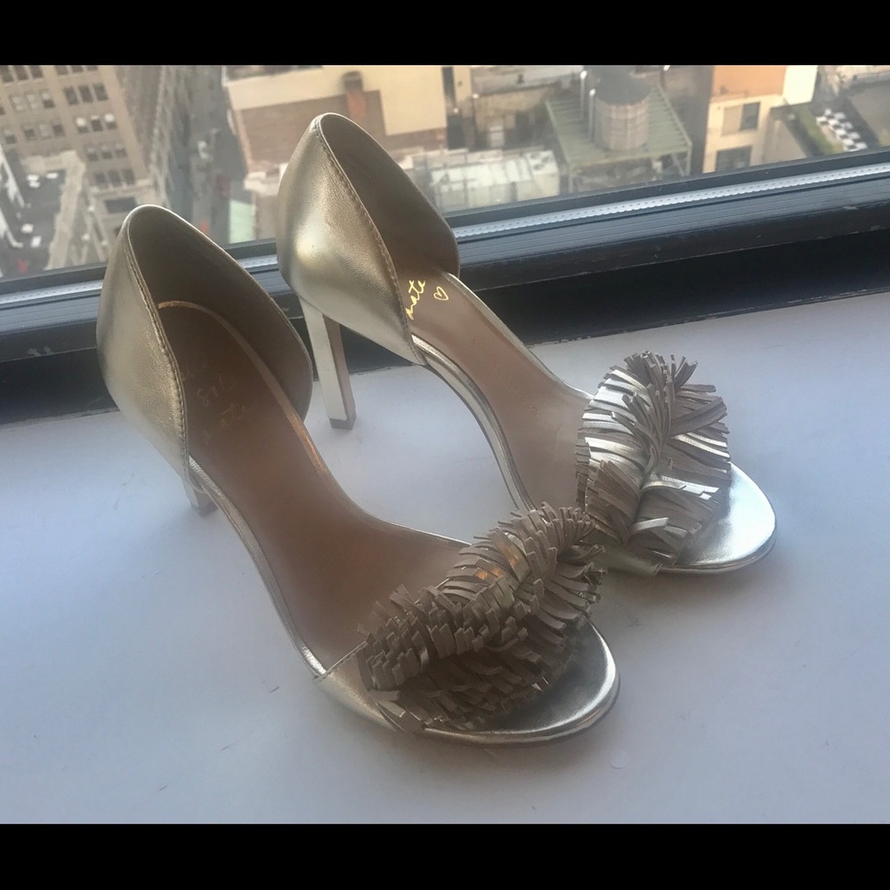 Banana Republic Gold Fringe Heel