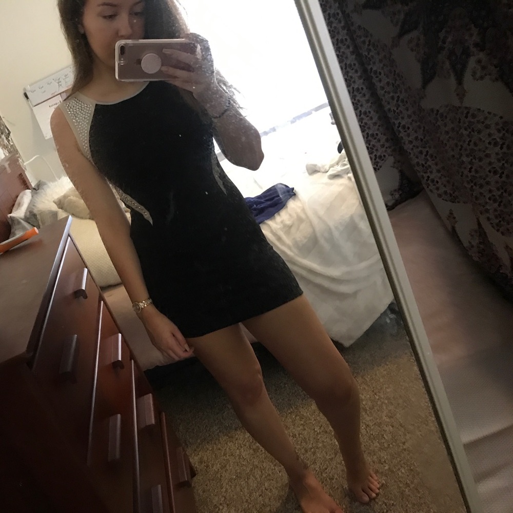 Tight club dress with sheer back