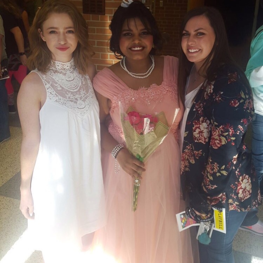 White lace detailing dress