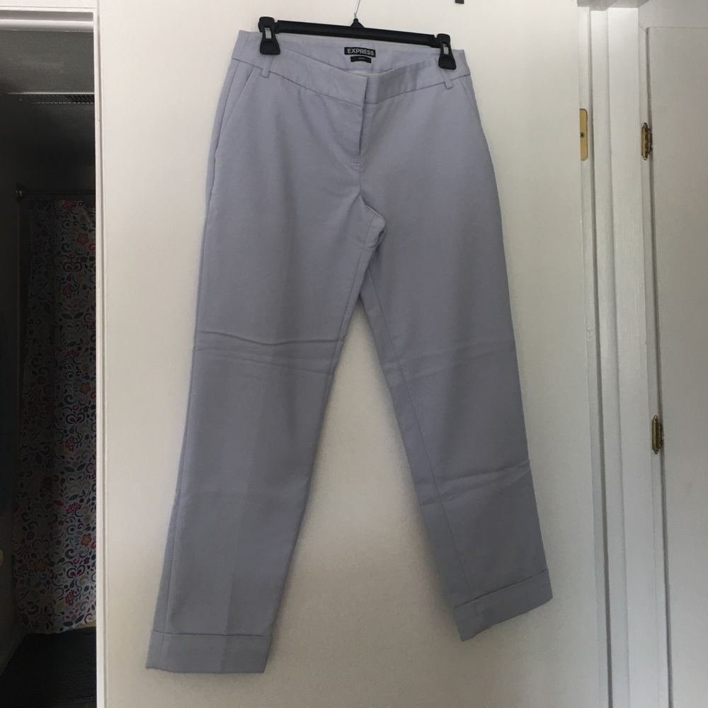 Express Editor Perriwinkle Cuff Crop Pant.