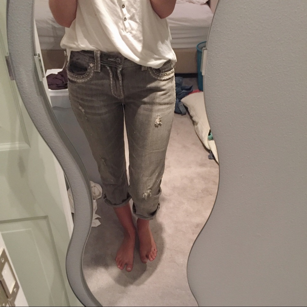 Miss Me Fitted Cropped Faded Style Jeans