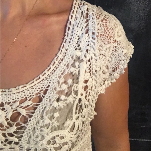 Lace short sleeve white summer top - Picture 4 of 6