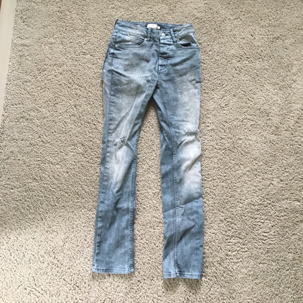 Topman Light Wash Stretch Skinny Jeans