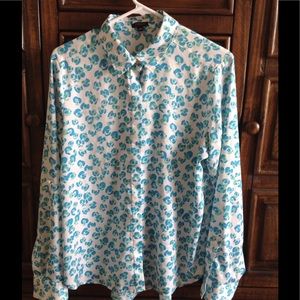 Ann Taylor Long Sleeve Blouse Multi Colored