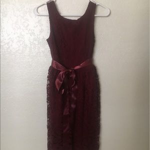 Cocolove lace burgundy dress in small, ModCloth