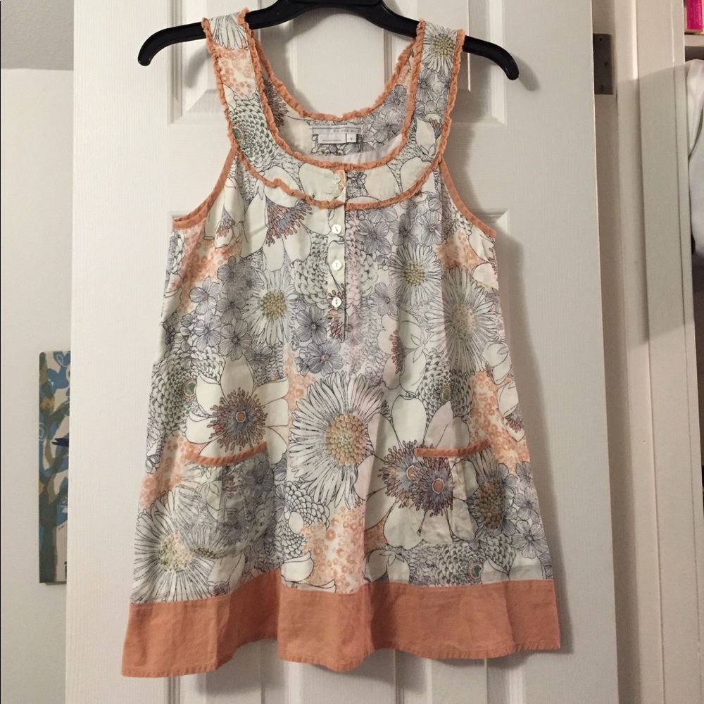 floral tank with pockets