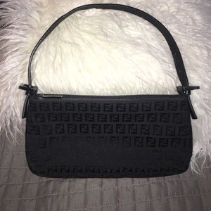 Vintage Monogram Fendi Handbag Black