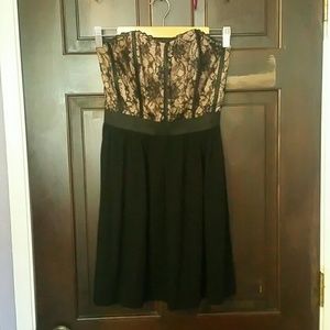 ELLE Short Strapless Lace Dress