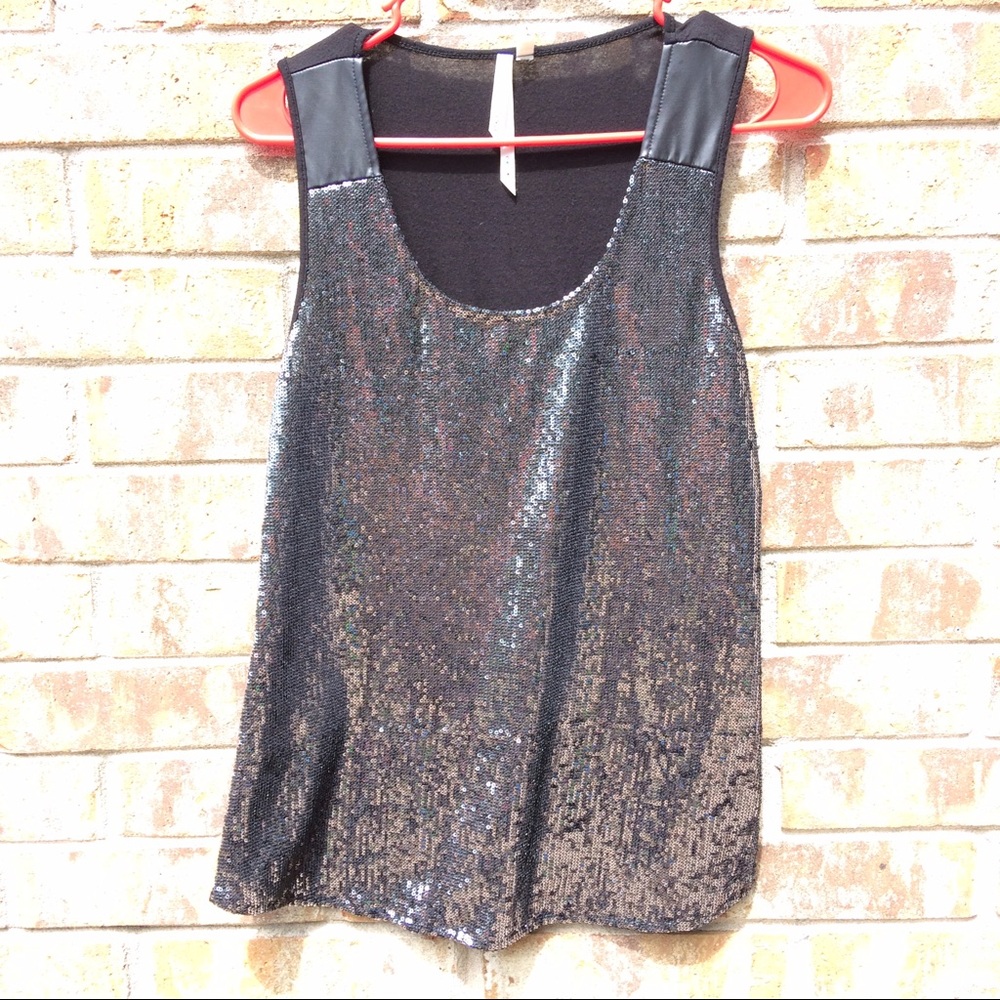 Bellatrix by Nordstrom black & silver sequin top