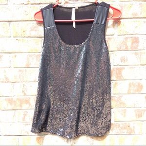 Bellatrix by Nordstrom black & silver sequin top