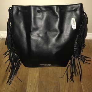 Victoria's Secret drawstring leather backpack