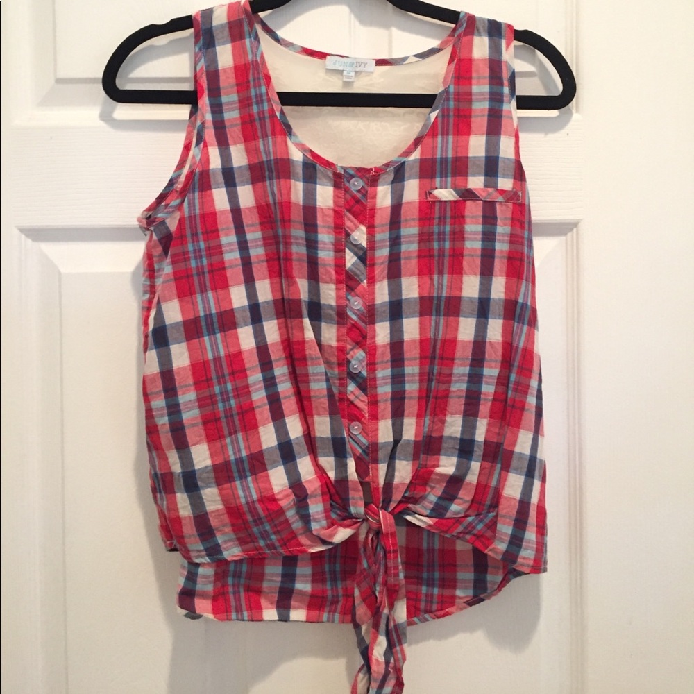Francesca's June and Ivy plaid tank