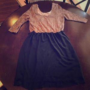 Brown and black dress