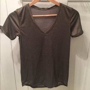 Lululemon Black and Gold V-Neck Tee