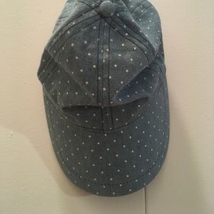 Aerie blue and white polka dot baseball hat