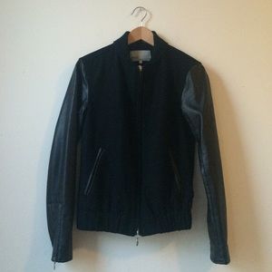 WeSC Edif Faux Leather Bomber Jacket