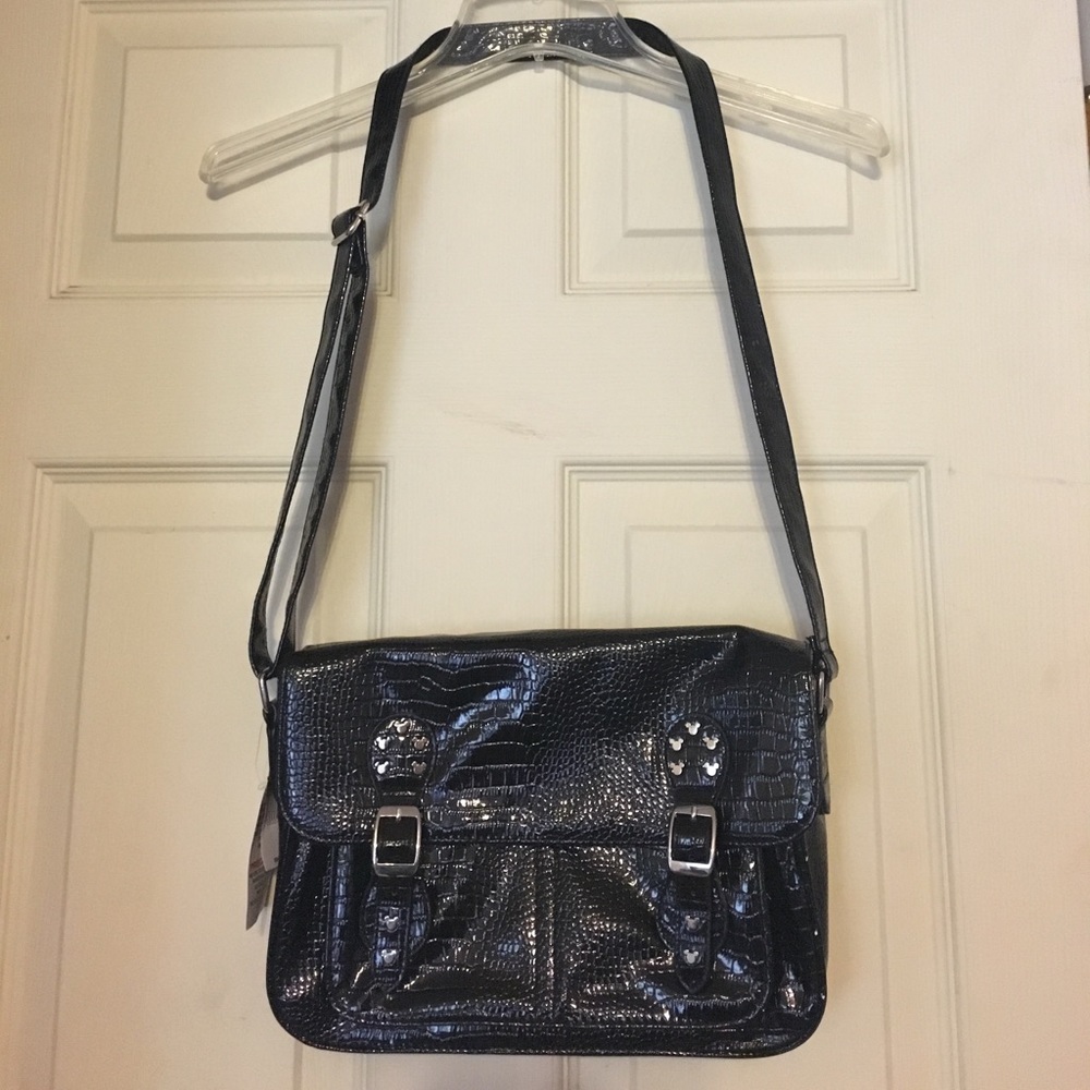 Disney Parks Mickey Faux Alligator Satchel Purse