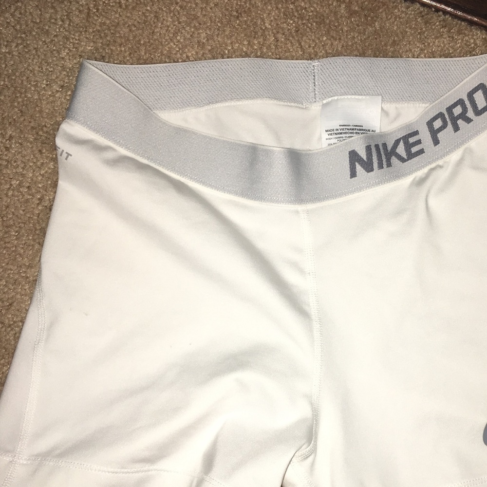 White nike pro shorts! Spandex
