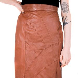 Gorgeous Vintage Italian Leather Pencil Skirt