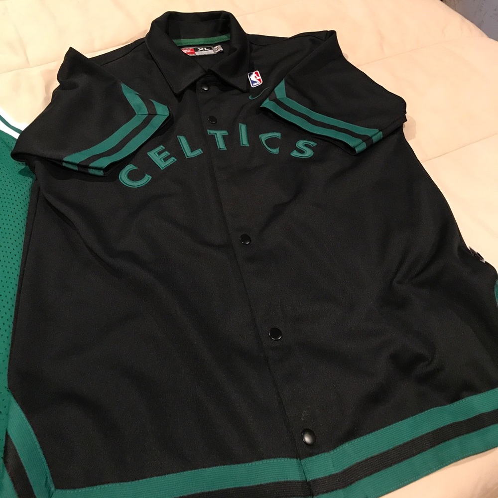 Boston Celtics warmup suit and jersey