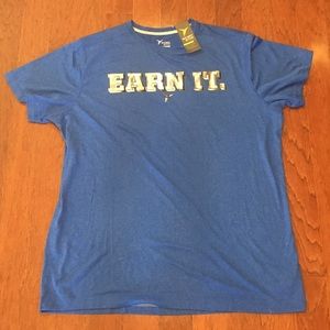 Old Navy DryFit XL NWT Blue "EARN IT" Tee