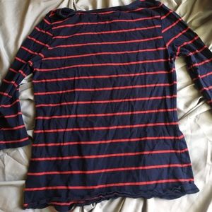Merona navy blue and red top