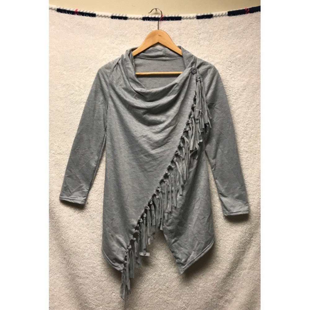Nordstrom Grey Tassle Top - Picture 1 of 3