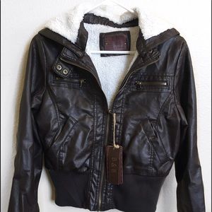 Winter leather jacket
