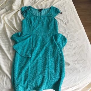 Teal colored dress