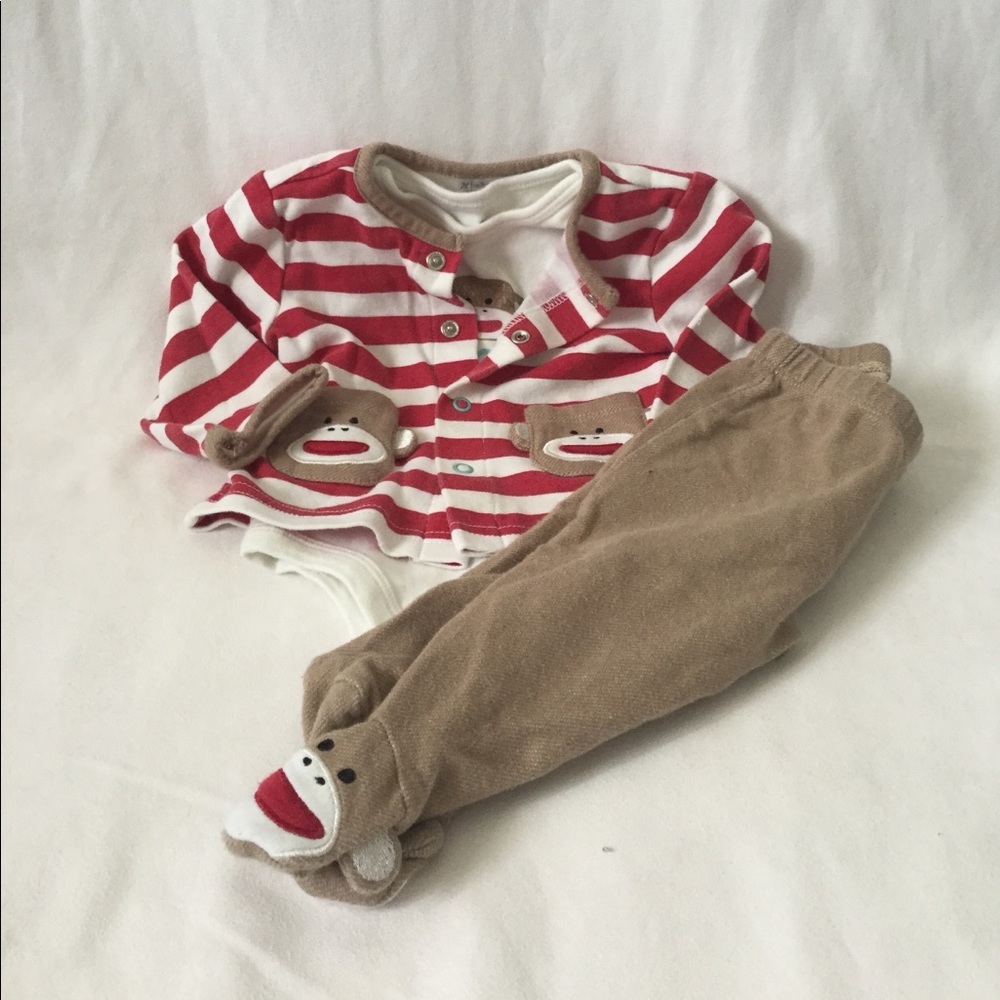 Sock monkey bundle outfit