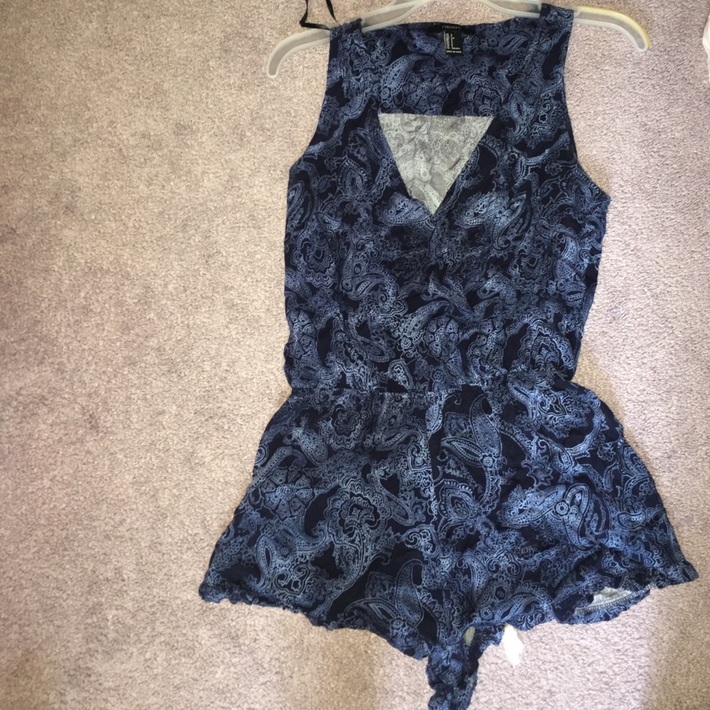 Navy Blue Short Romper