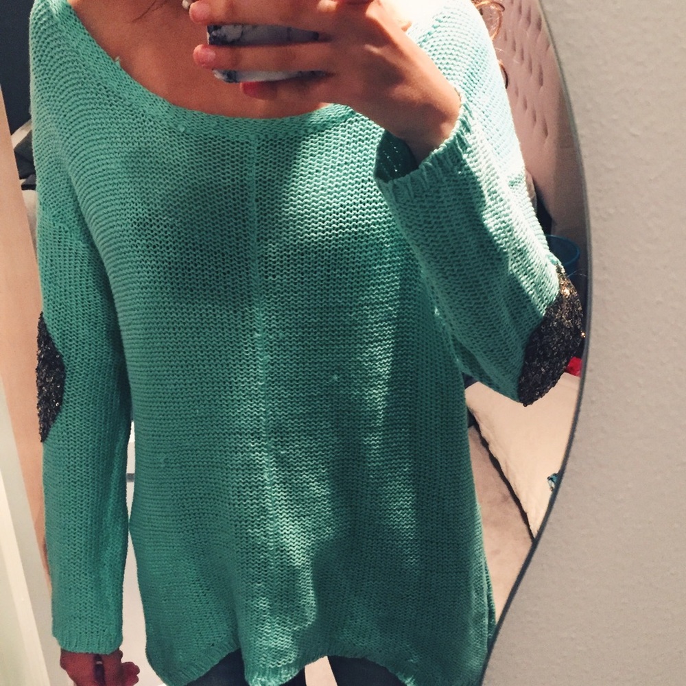 Vintage Havana Teal Sweater with Elbow Patch
