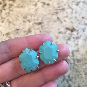 Kendra Scott large stud earrings in turquoise