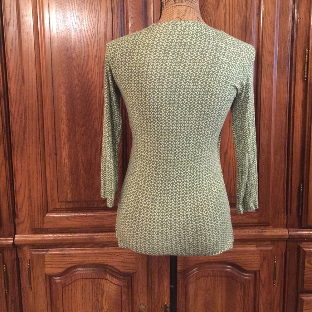 Banana Republic Green & White Faux Wrap Shirt - Picture 5 of 6