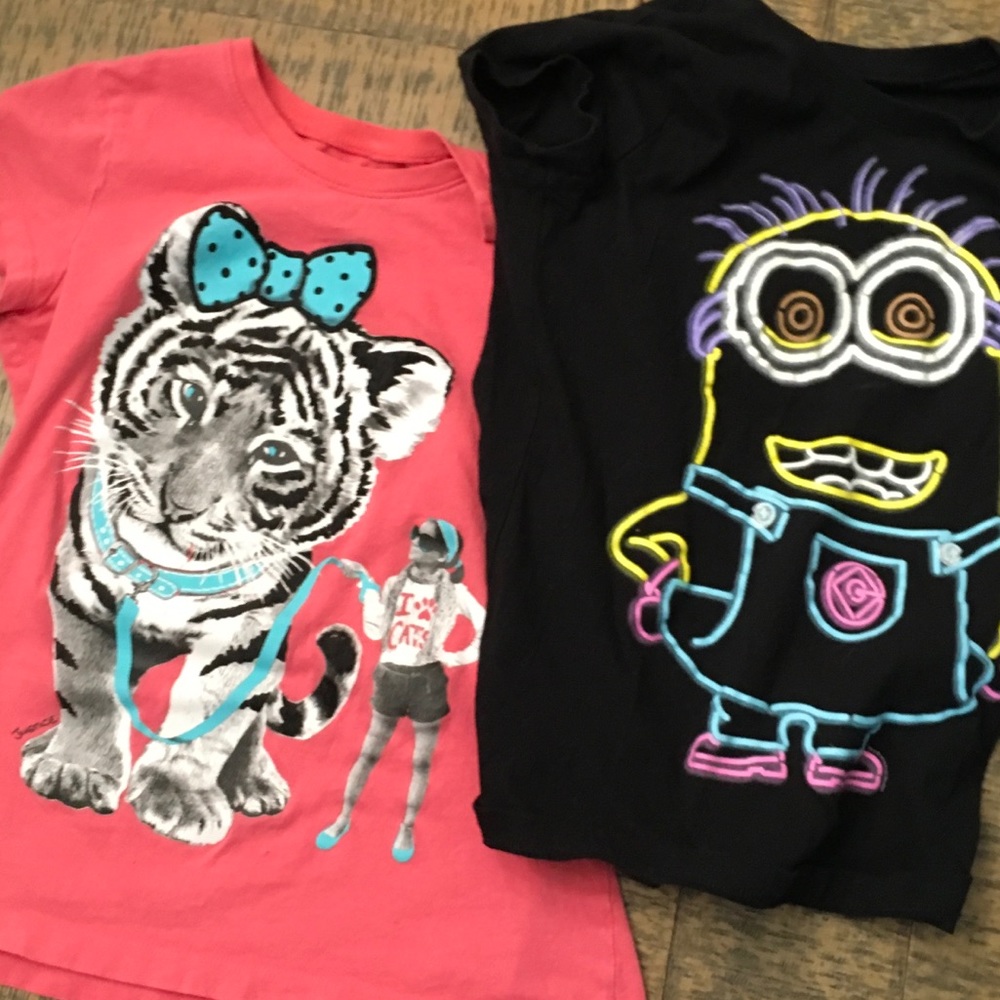 Justice Graphic T-Shirts. Minion Tee & Tiger Tee