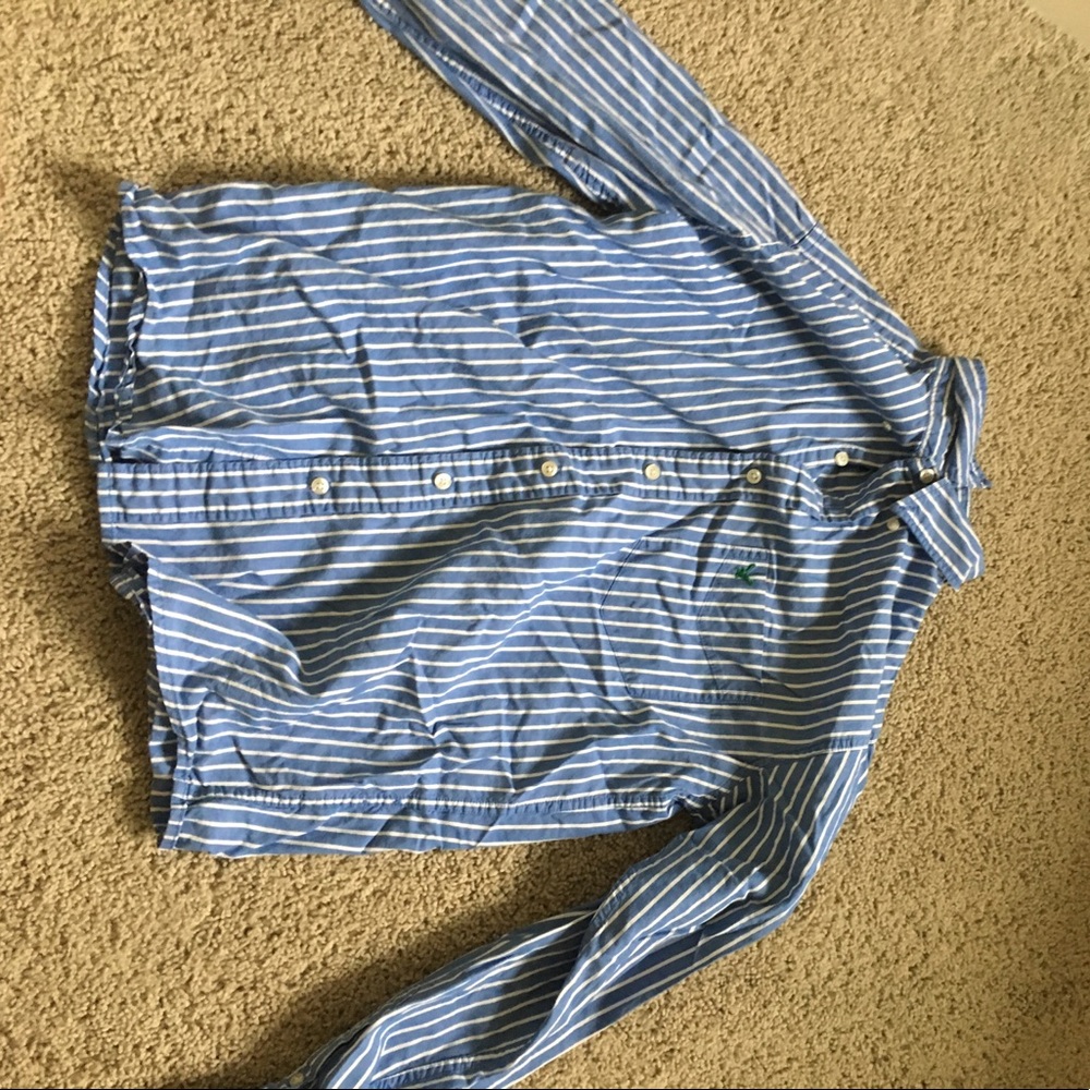 Blue and White Striped Button Down