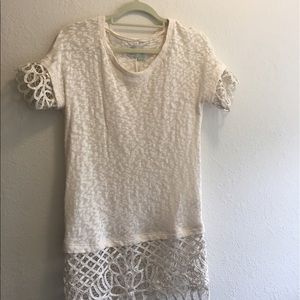 Anthropologie Saturday Sunday Cream Lace Tunic