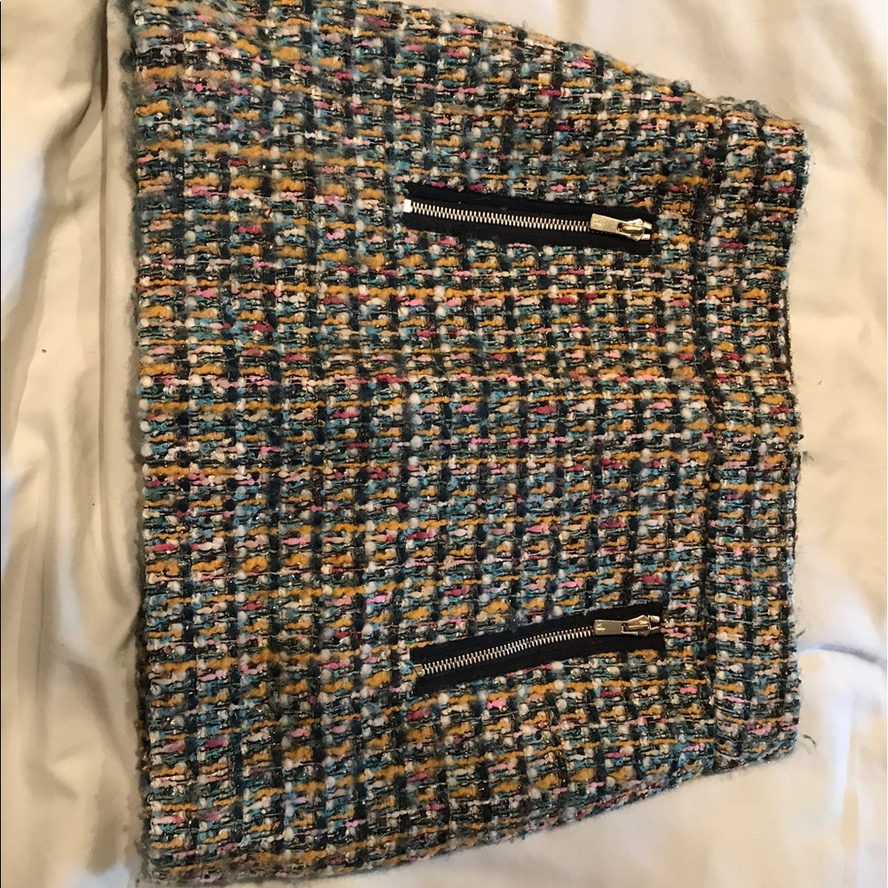 J Crew wool line skirt (multicolor)