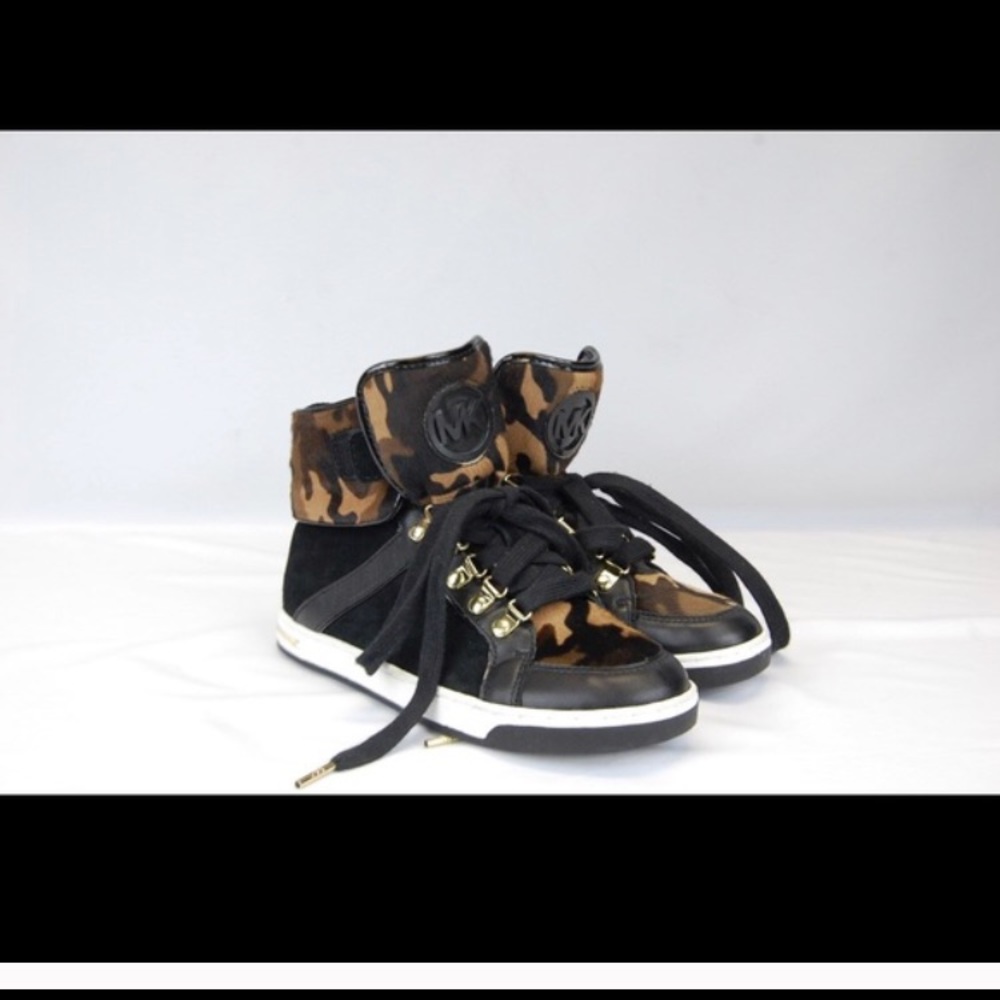 Micheal kors LeatherSuede Calf hair HiTop sneakers