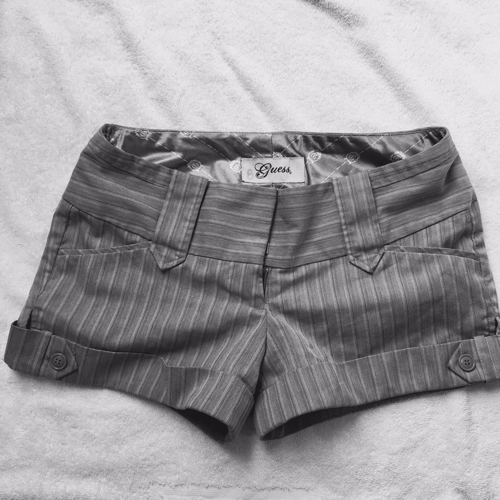 Gray striped GUESS shorts