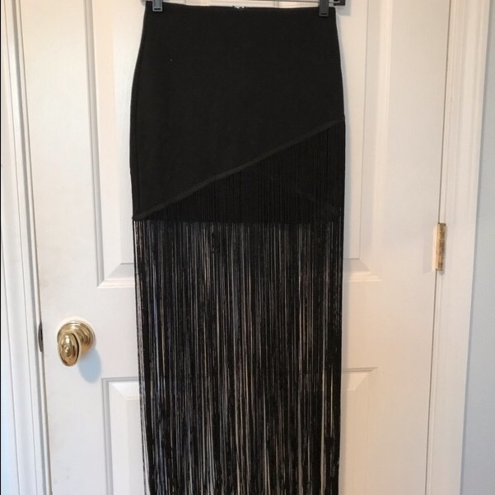 Black fringe skirt