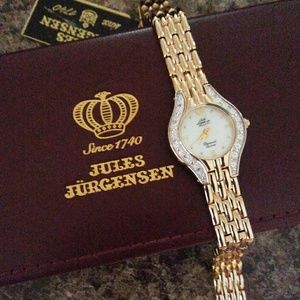 Womens Jules Jürgensen 10 Diamond Vintage Watch