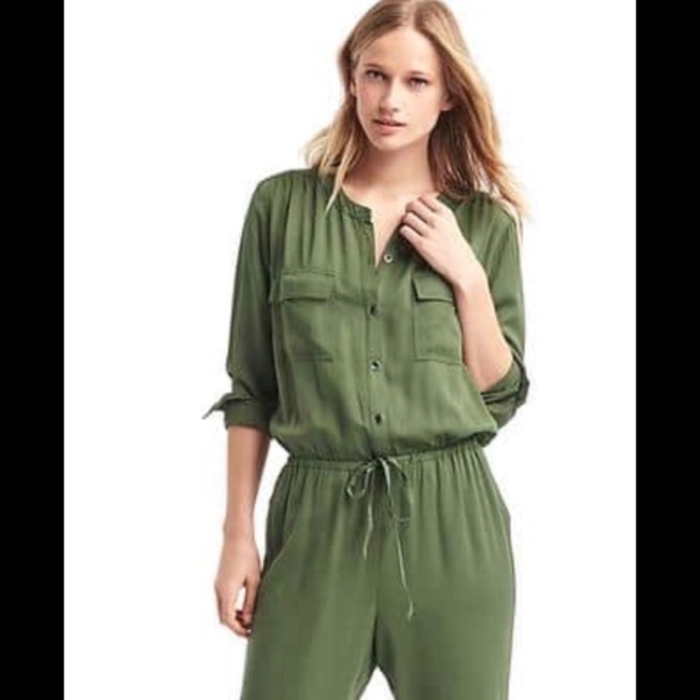 The Gap Military olive green modality jumpsuit