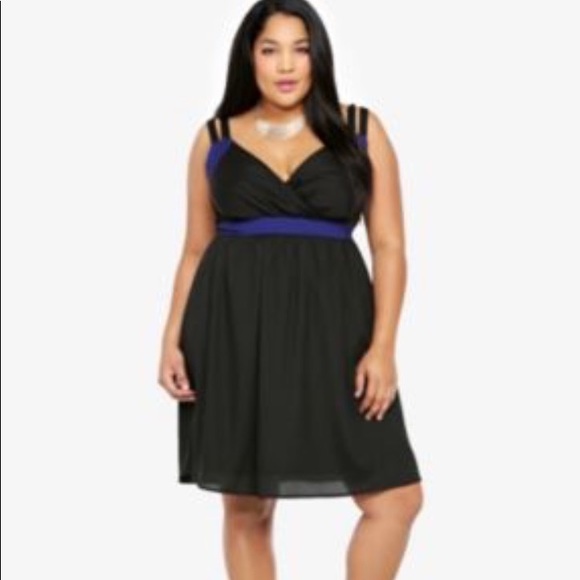 Black Dress with Blue Sash