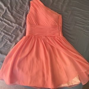 Pastel Coral One Shoulder Dress
