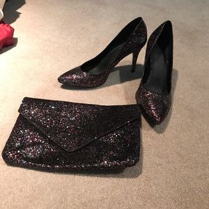 H&M Sequin Pumps with Matching Envelope Clutch