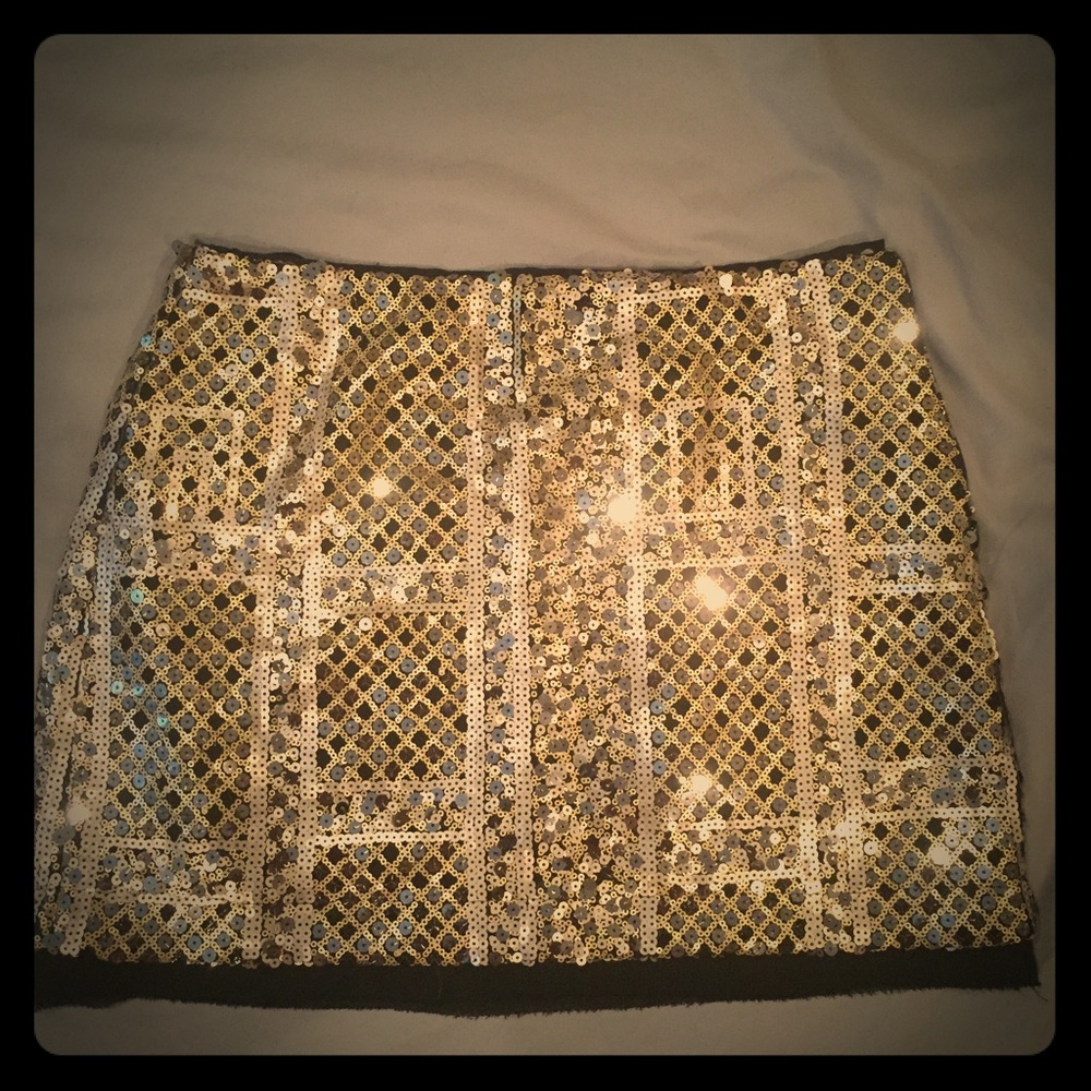 Gold sequins black skirt