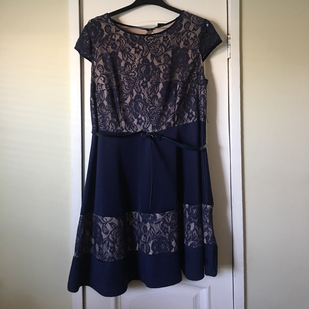 Blue lace dress