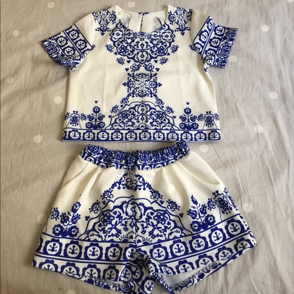 Patterned short sleeve set