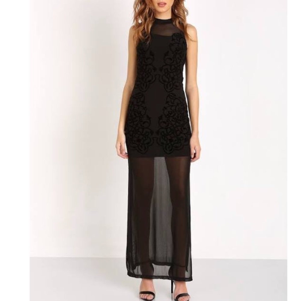 MinkPink size Small Maxi Dress with velvet design